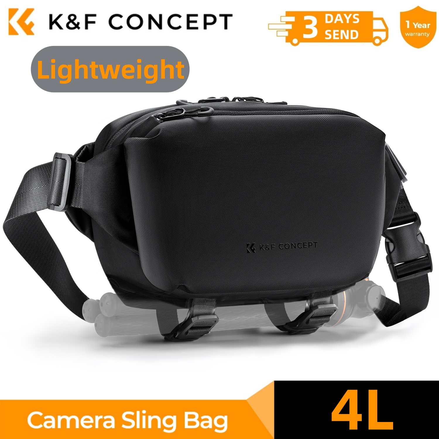 Camera Bag Waterproof - K&F CONCEPT 4L Camera Sling Bag